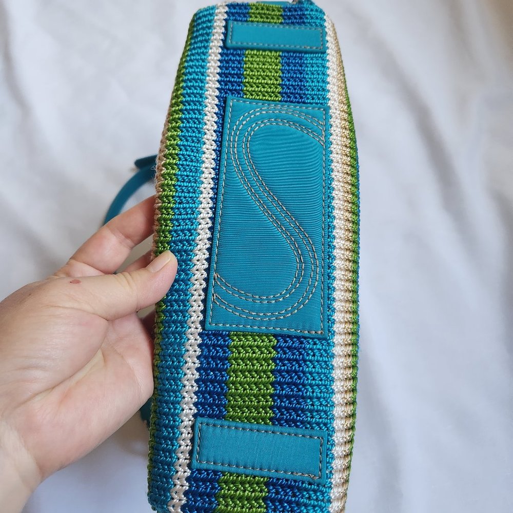 The Sak Blue/Multicolor Sparkly Crochet Knit Women Handbag - Picture 3 of 16